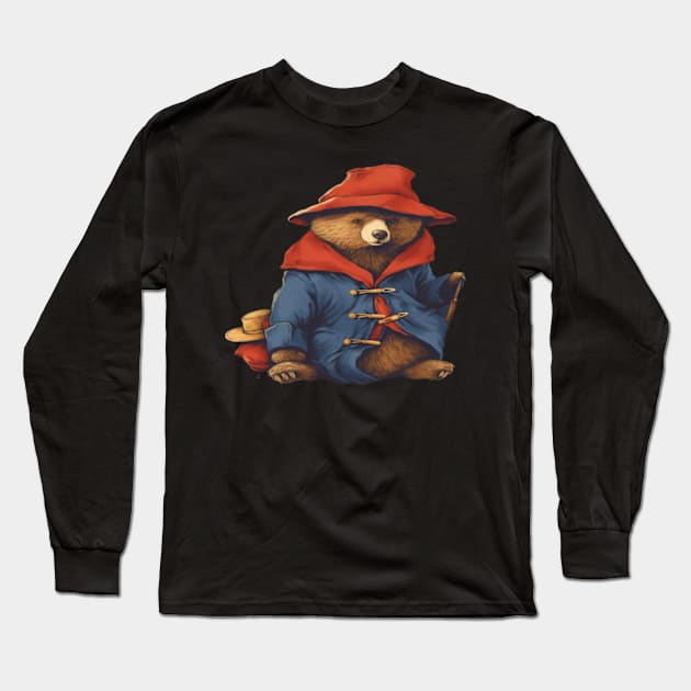 Cute Paddington Bear Long Sleeve T-Shirt by Kit'sEmporium